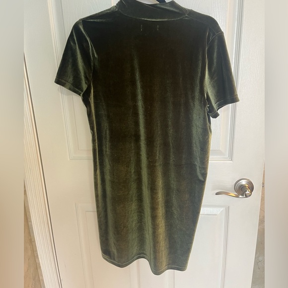 Madewell Crushed Green Velvet👗 Dress, Size L - Picture 3 of 6